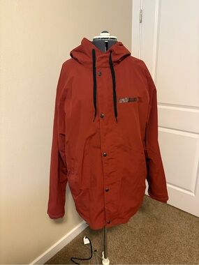 Men's Rust Hooded Snow Jacket with Hooded Shell